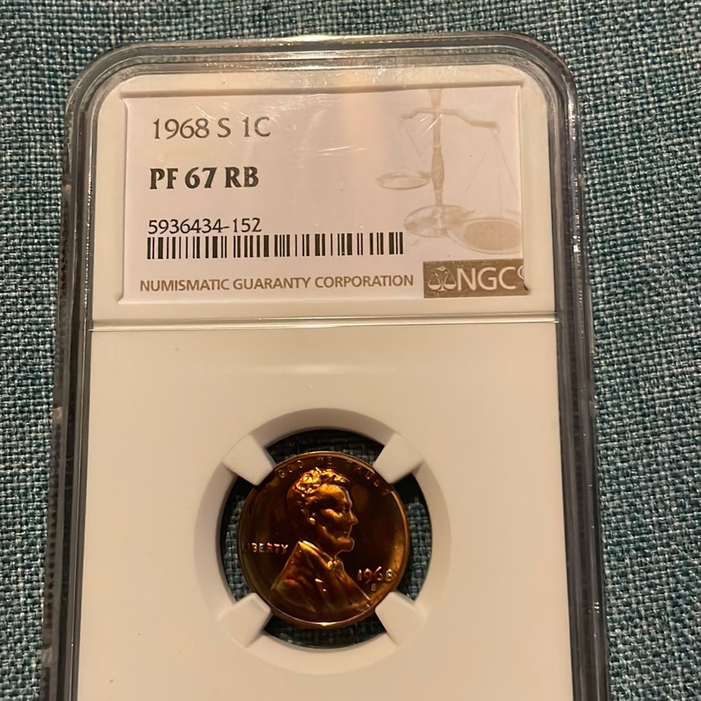 Gorgeous 1968-s Lincoln cent PF67RB NGC